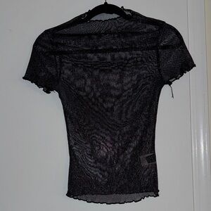SHEIN Black Sheer Blouse